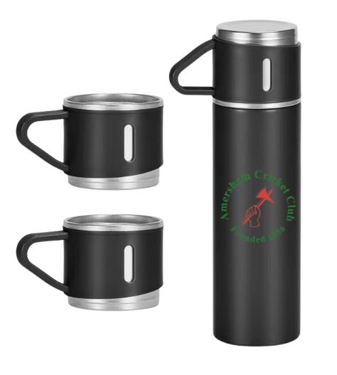 Amersham Cricket Club Vaccum Flask with 2 Cups