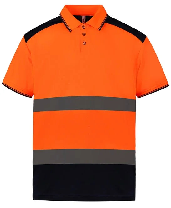 Yoko Hi-vis two-tone polo shirt